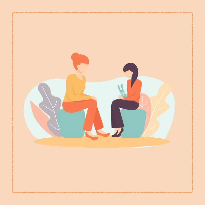 Ilustração de sessão de terapia com adolescente